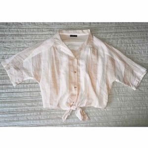 Cropped linen shirt
